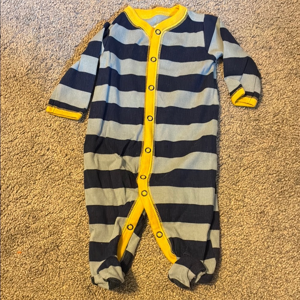Carter's Navy and Gray Striped Footie